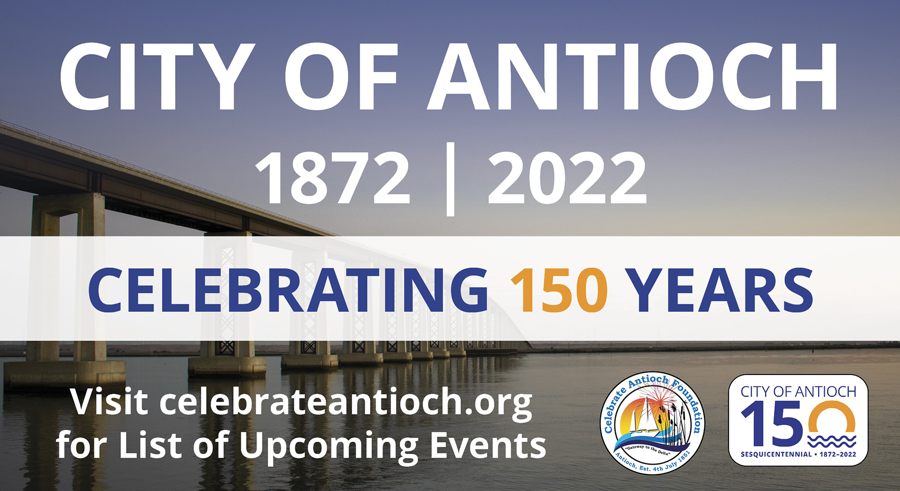 The main promotional image of the City of Antioch Sesquicentennial